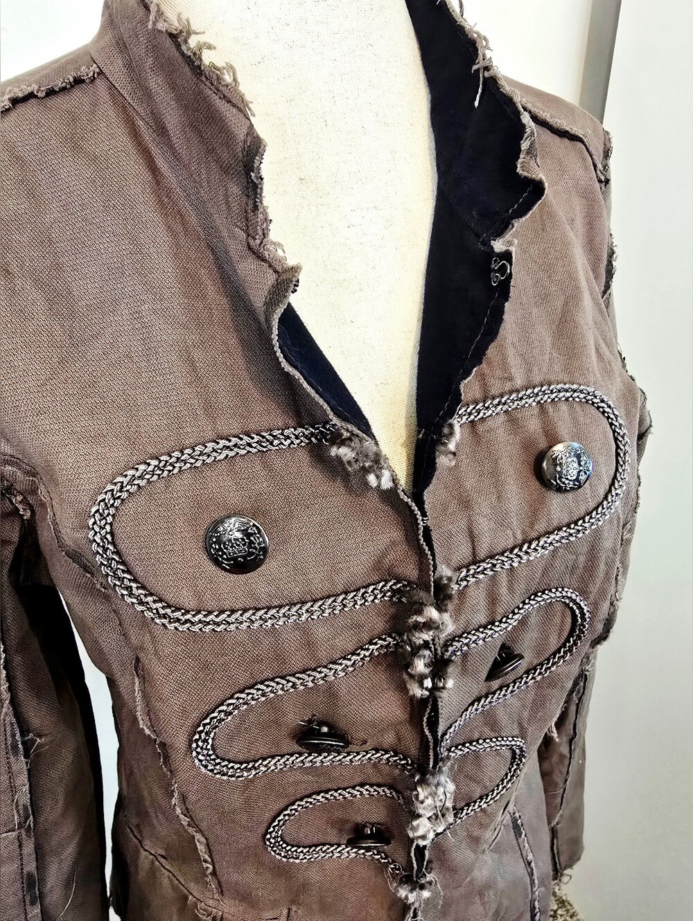 BKE Victorian Military Jacket Goth Steampunk Raw Edge Emo Grunge Punk Parade - Picture 3 of 12
